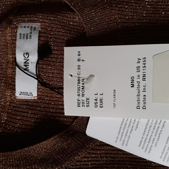 MNG by Mango Metallic thread Top - Picture 4 of 4